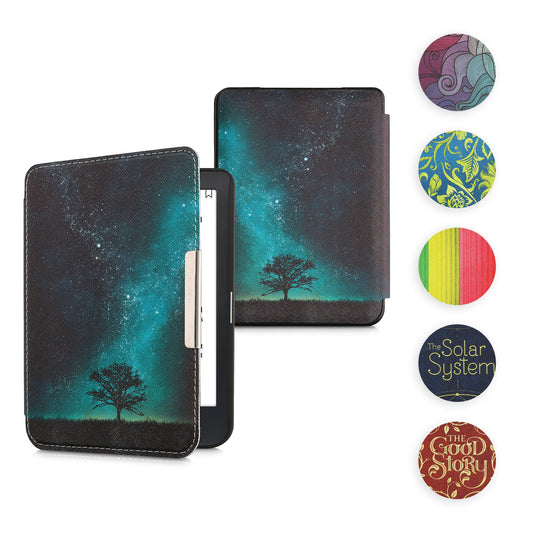 kwmobile Klapphülle kompatibel mit Kobo Clara HD Hülle - Flipcase für den eReader mit Handschlaufe - Buchcover Good Story Gelb Orange Rot Gelb  [dsg06]