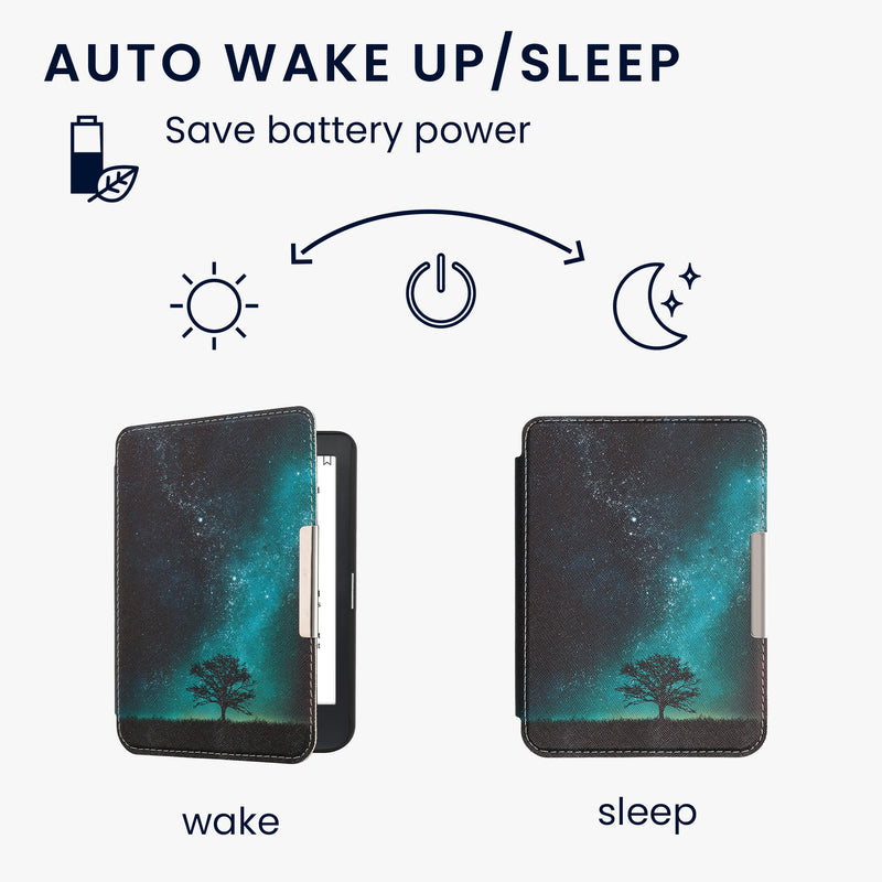 kwmobile Schutzhülle für Kobo Clara HD Hülle - eReader Flip Case mit Handschlaufe und Auto Sleep Funktion