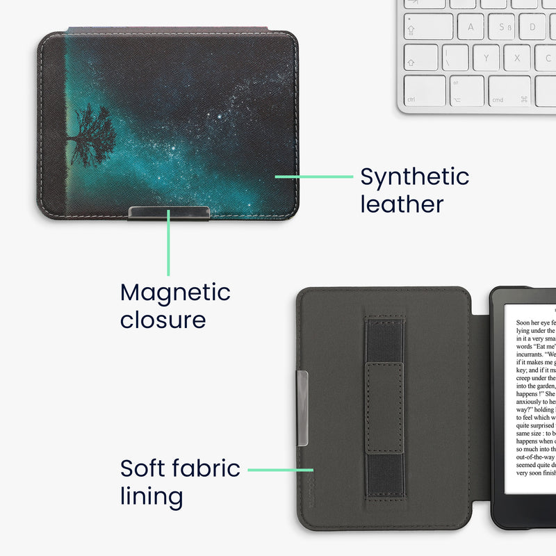 kwmobile Schutzhülle für Kobo Clara HD Hülle - eReader Flip Case mit Handschlaufe und Auto Sleep Funktion