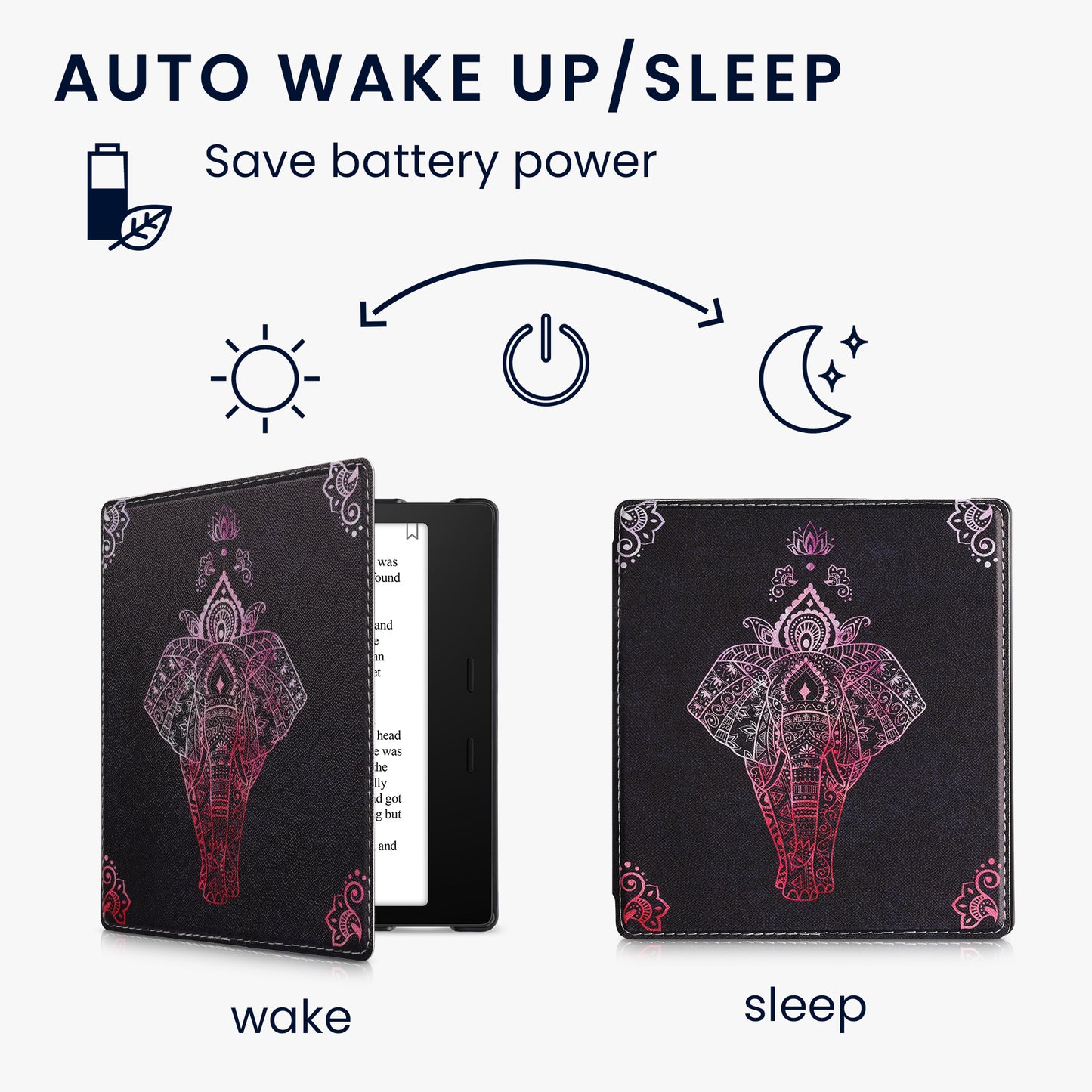 kwmobile Schutzhülle für Amazon Kindle Oasis 10. Generation Hülle - eReader Flip Case mit Handschlaufe und Auto Sleep Funktion