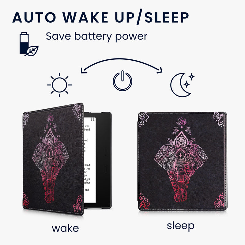 kwmobile Schutzhülle für Amazon Kindle Oasis 10. Generation Hülle - eReader Flip Case mit Handschlaufe und Auto Sleep Funktion