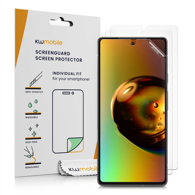 kwmobile 3x Displayschutzfolie kompatibel mit Google Pixel 6a Folie - klare Schutzfolien Set in transparent Transparent  