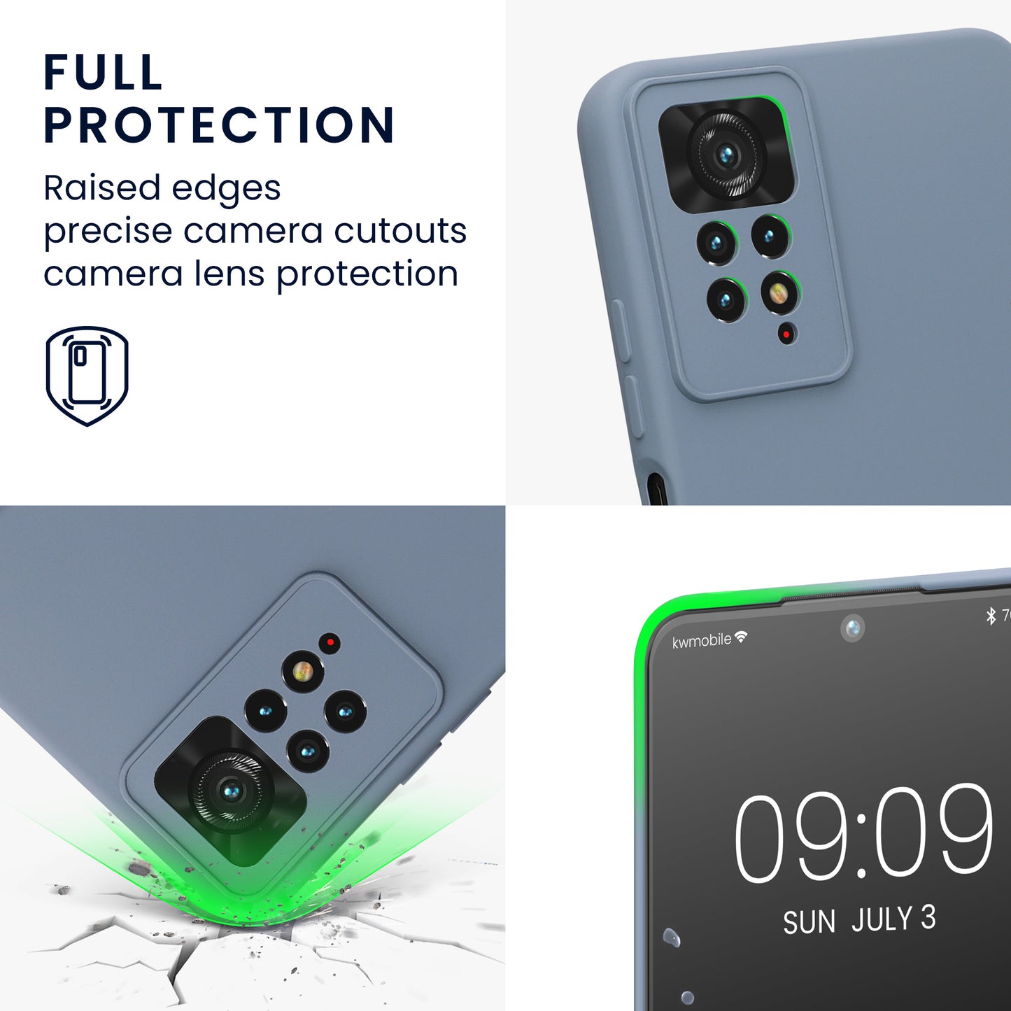 kwmobile Slim Case kompatibel mit Xiaomi Redmi Note 11 Pro / Note 11 Pro (5G) / Note 12 Pro (4G) Hülle - Handyhülle aus Silikon