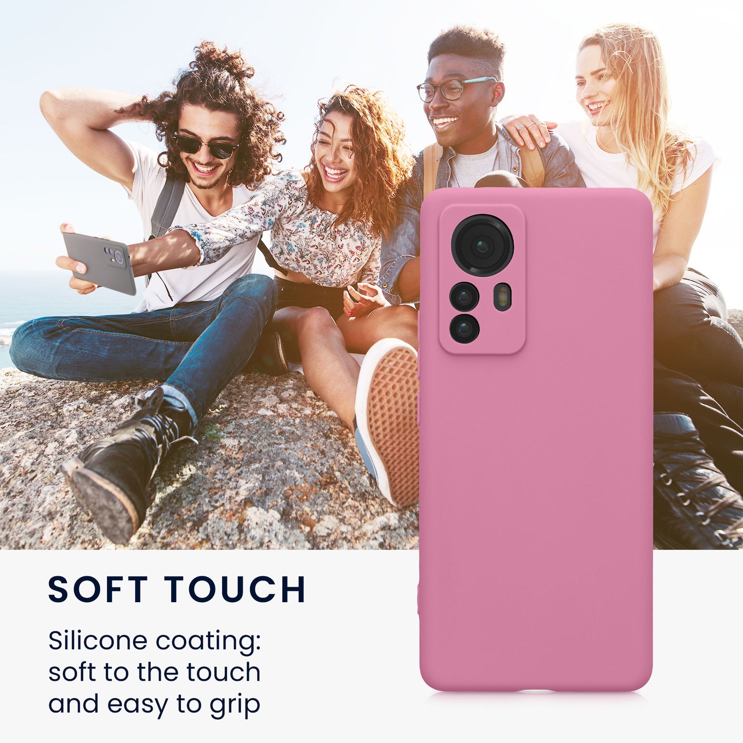 kwmobile Handyhülle für Xiaomi 12 Pro Hülle - weiches Handy Silikon Case - Schutzhülle Cover