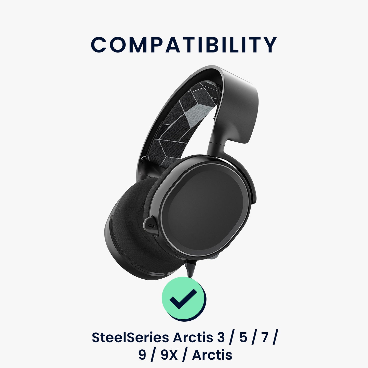 kwmobile Ohr Polster für SteelSeries Arctis 3 / Arctis 5 / Arctis 7 / Arctis 9 / Arctis 9X Ohrpolster Ersatz Kopfhörer Ersatzteile Over Ear Headphones