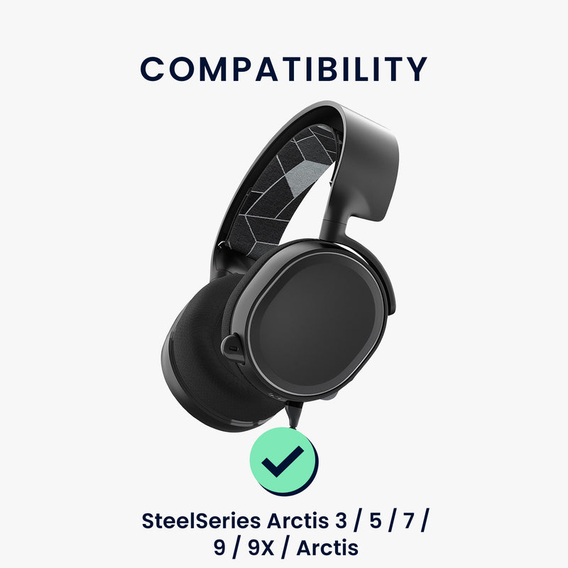 kwmobile Ohr Polster für SteelSeries Arctis 3 / Arctis 5 / Arctis 7 / Arctis 9 / Arctis 9X Ohrpolster Ersatz Kopfhörer Ersatzteile Over Ear Headphones