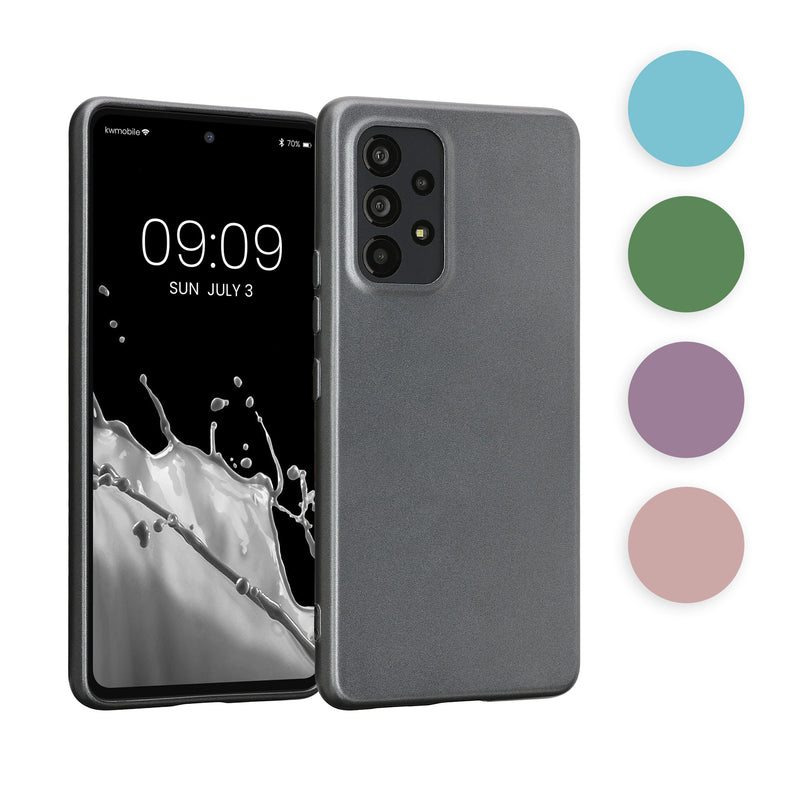 kwmobile Handyhülle kompatibel mit Samsung Galaxy A53 5G - Silikon Case - Soft Hülle - Handy Cover in Metallic Lavendel Metallic Lavendel  