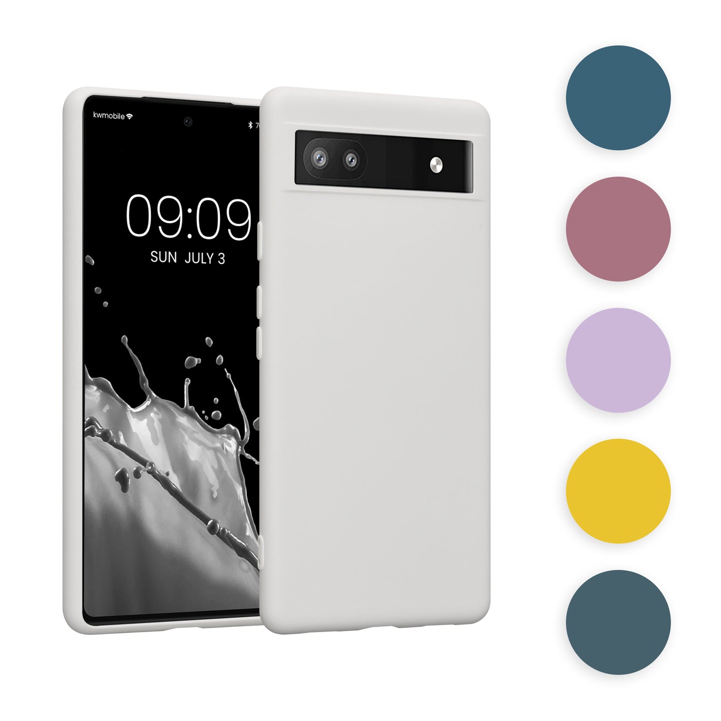 kwmobile Hülle kompatibel mit Google Pixel 6a Hülle - gummierte TPU Silikon Handyhülle - Schutzhülle für kabelloses Laden - Case in Leuchtende Koralle Leuchtende Koralle  