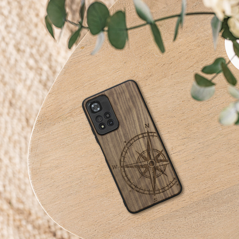 Holz Hardcase mit TPU Bumper für Xiaomi Redmi Note 11 Pro+ 5G / Note 11 Pro Plus 5G Holz Japanische Welle