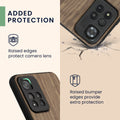 Holz Hardcase mit TPU Bumper für Xiaomi Redmi Note 11 Pro+ 5G / Note 11 Pro Plus 5G Holz Japanische Welle