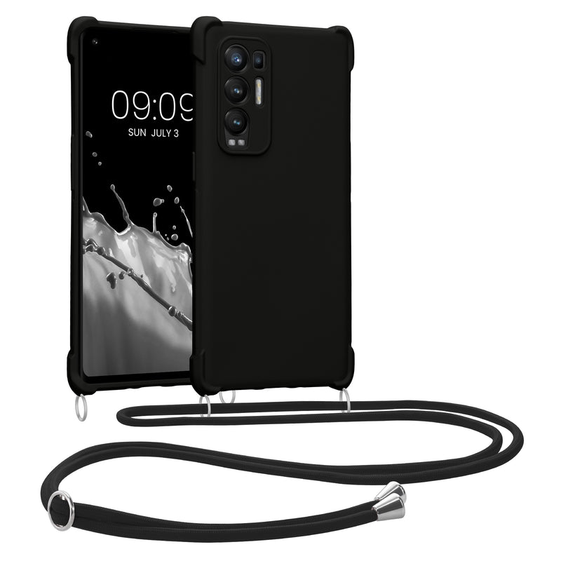 kwmobile Necklace Case kompatibel mit Oppo Find X3 Neo Hülle - Cover mit Kordel zum Umhängen - Silikon Schutzhülle