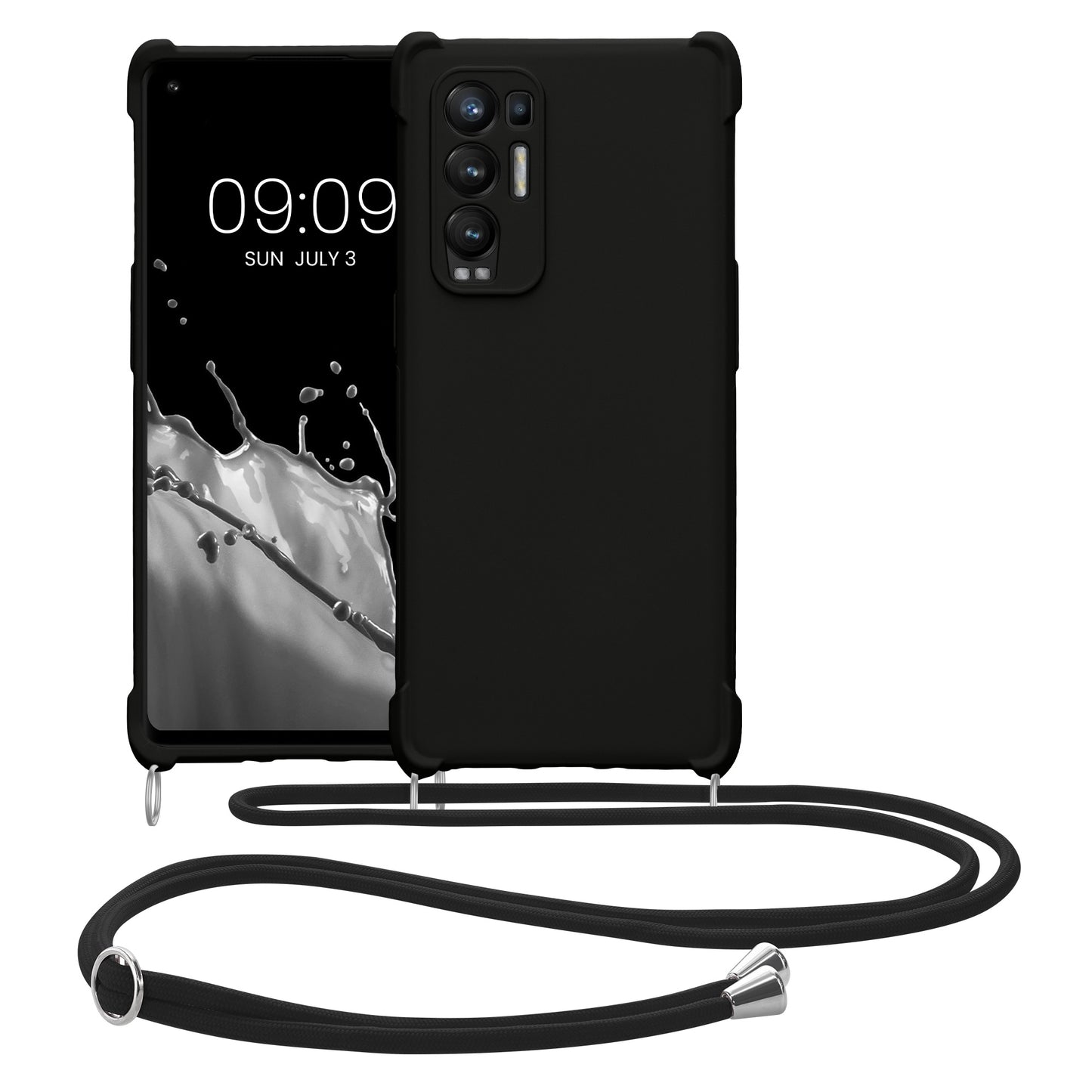 kwmobile Necklace Case kompatibel mit Oppo Find X3 Neo Hülle - Cover mit Kordel zum Umhängen - Silikon Schutzhülle