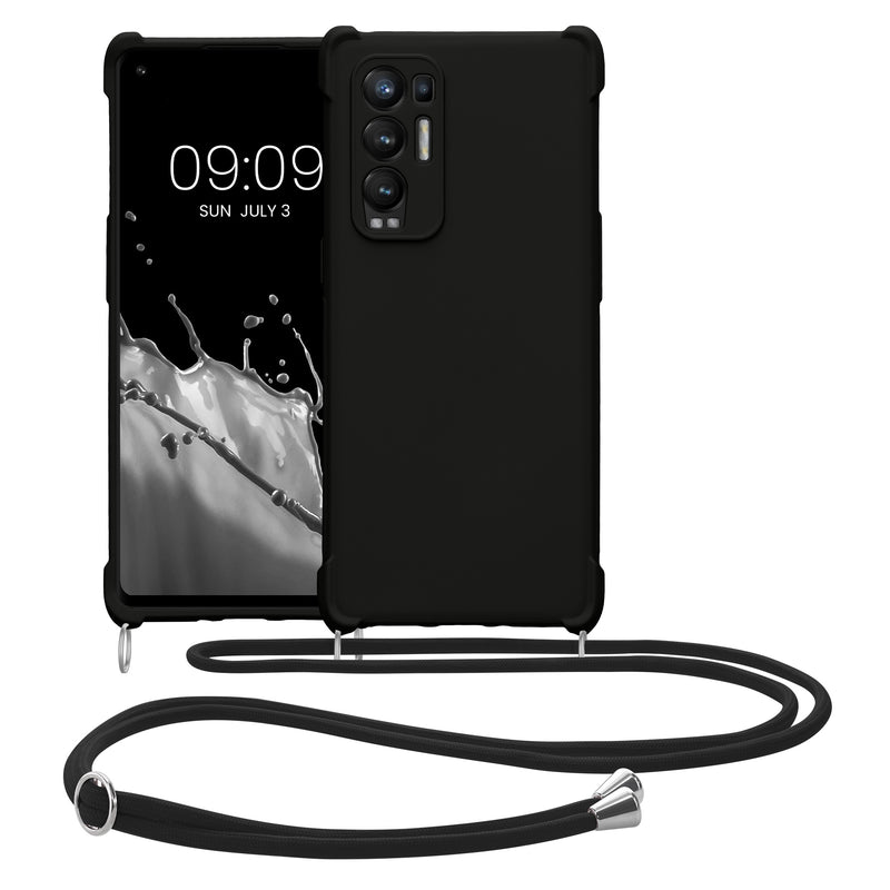 kwmobile Necklace Case kompatibel mit Oppo Find X3 Neo Hülle - Cover mit Kordel zum Umhängen - Silikon Schutzhülle