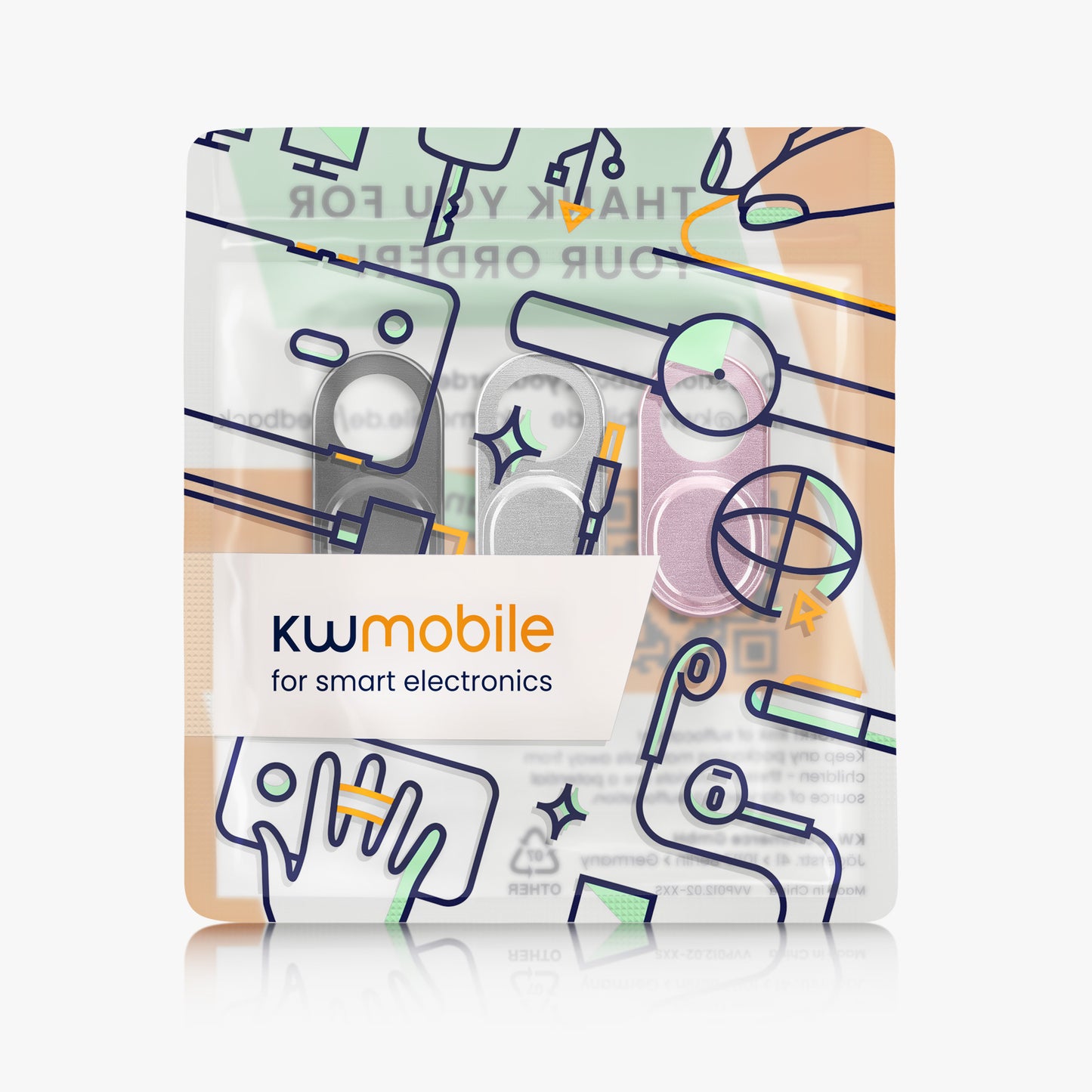 kwmobile Webcam Abdeckung für Tablet Laptop Notebook u.a. - 3x Kamera Cover ultra dünn - Metall Schutz Schieber Slider