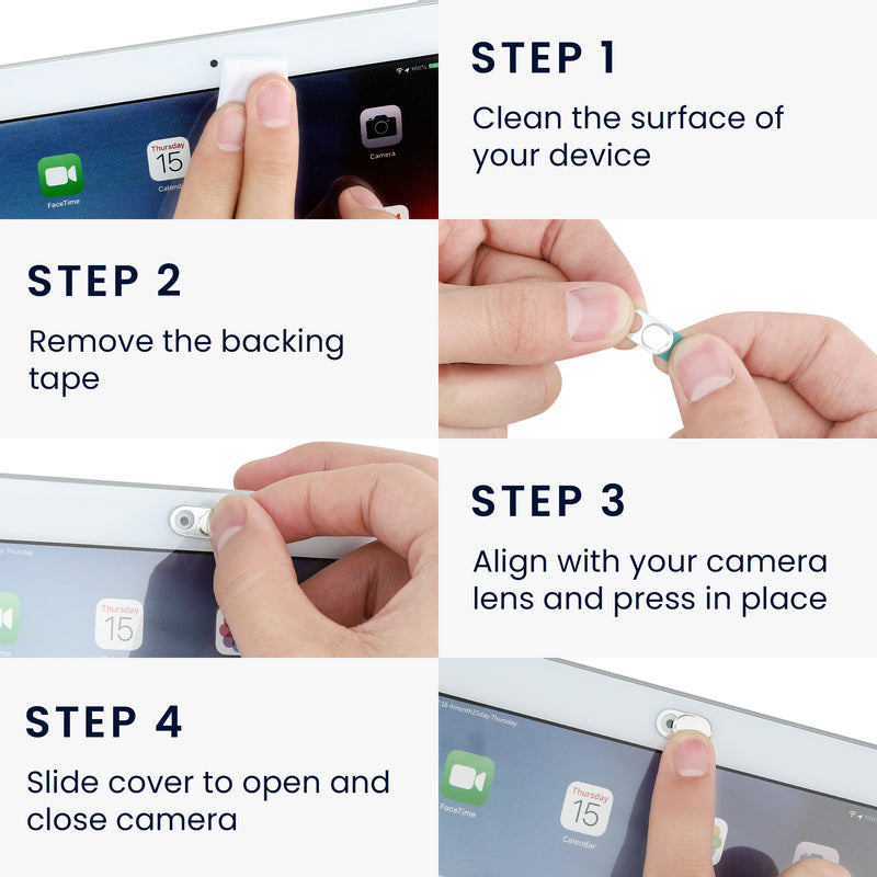 kwmobile Webcam Abdeckung für Tablet Laptop Notebook u.a. - 3x Kamera Cover ultra dünn - Metall Schutz Schieber Slider