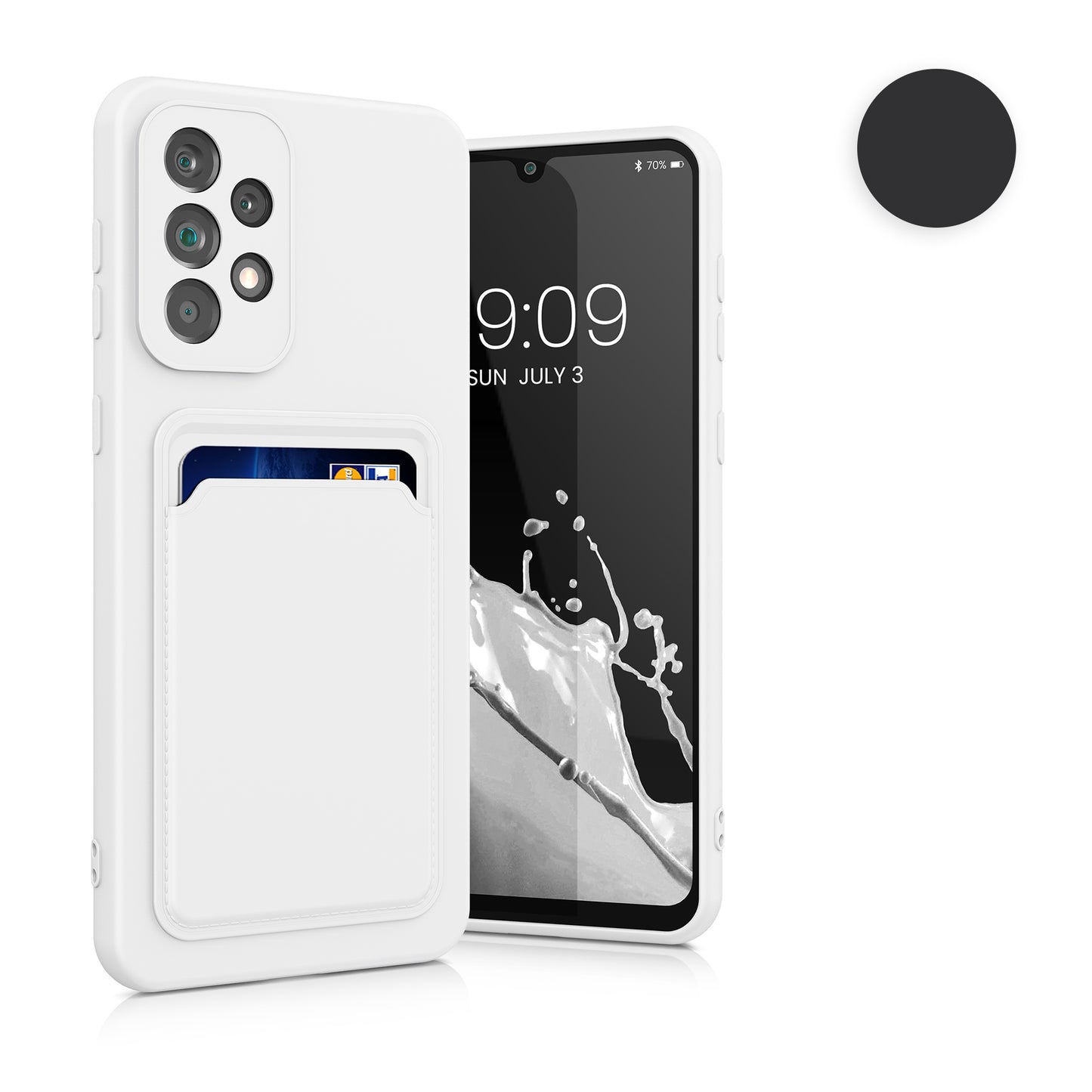 kwmobile Handyhülle kompatibel mit Samsung Galaxy A33 5G Hülle - Handy Cover mit Fach für Karten - in Schwarz Schwarz  