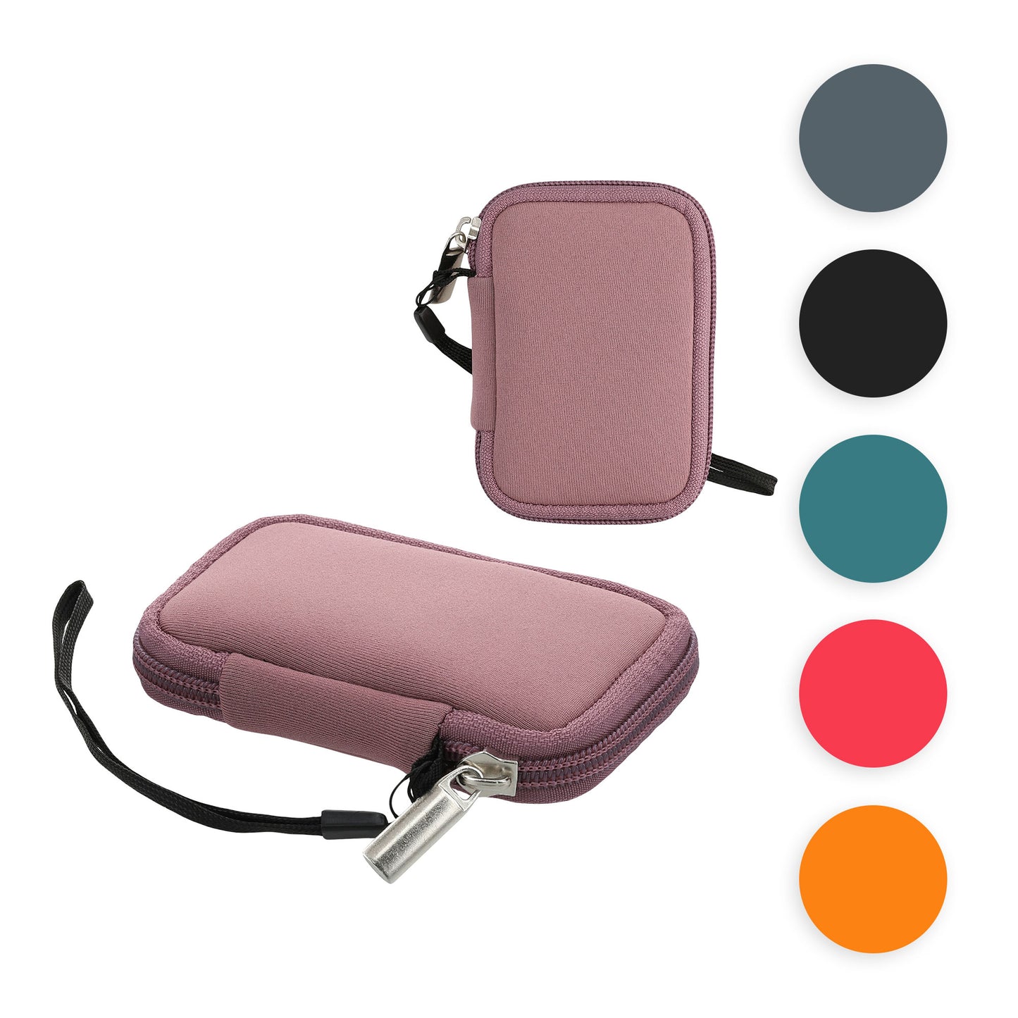 kwmobile In-Ear Kopfhörer Tasche kompatibel mit in-ear Headphones - Hülle Neopren Cover Case - 6 x 9 cm Innenmaße - Etui in Deep Ocean Schwarz Deep Ocean  