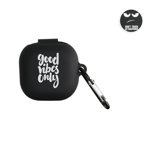 kwmobile Hülle kompatibel mit Samsung Galaxy Buds 2 Pro / Buds 2 / Buds Live Hülle - Silikon Kopfhörer Schutzhülle Case Cover Weiß Schwarz Weiß  [dsg02]