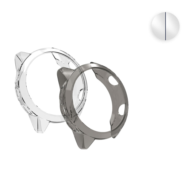kwmobile 2x Sport Schutzhülle kompatibel mit Garmin Forerunner 245 / 245 Music Hülle - Silikon Cover klar - Case ohne Tracker - Schwarz Transparent Schwarz  [dsg02]