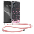 kwmobile Necklace Case kompatibel mit Xiaomi 12 / 12X Hülle Silikon Cover mit Handykette Transparent Kirschblütenblätter