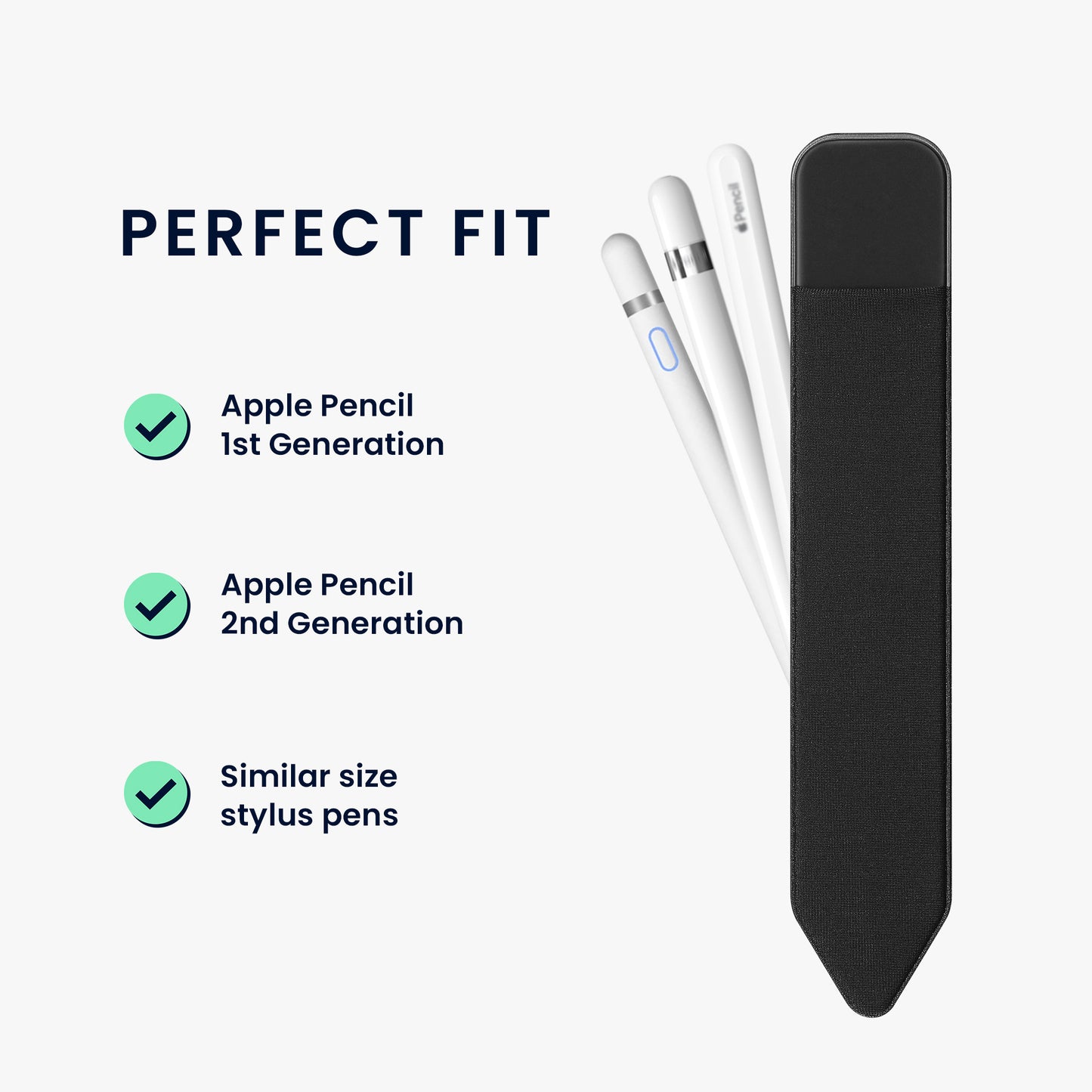 kwmobile Tablet Pen Hülle kompatibel mit Apple Pencil - Universalhalterung für digitale Stifte - selbstklebend aus Kunstleder