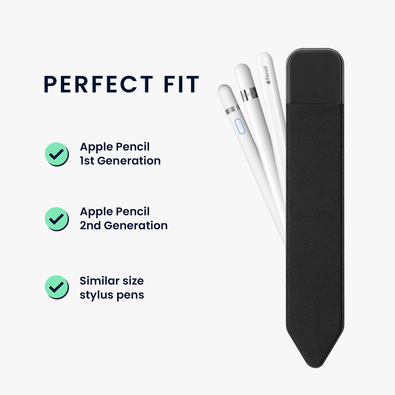 kwmobile Tablet Pen Hülle kompatibel mit Apple Pencil - Universalhalterung für digitale Stifte - selbstklebend aus Kunstleder