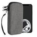 kwmobile Handytasche für Smartphones - Stoff Handy Hülle mit Reißverschluss - 16,5 x 8,9 cm Innenmaße