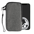 kwmobile Handytasche für Smartphones - Stoff Handy Hülle mit Reißverschluss - 16,5 x 8,9 cm Innenmaße