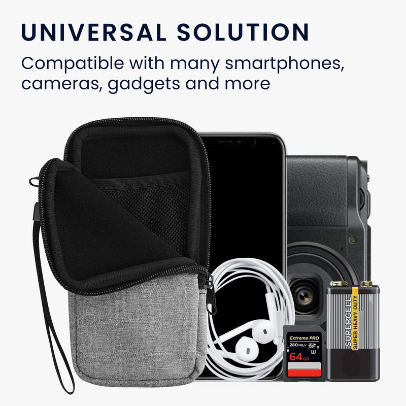 kwmobile Handytasche für Smartphones - Stoff Handy Hülle mit Reißverschluss - 16,5 x 8,9 cm Innenmaße