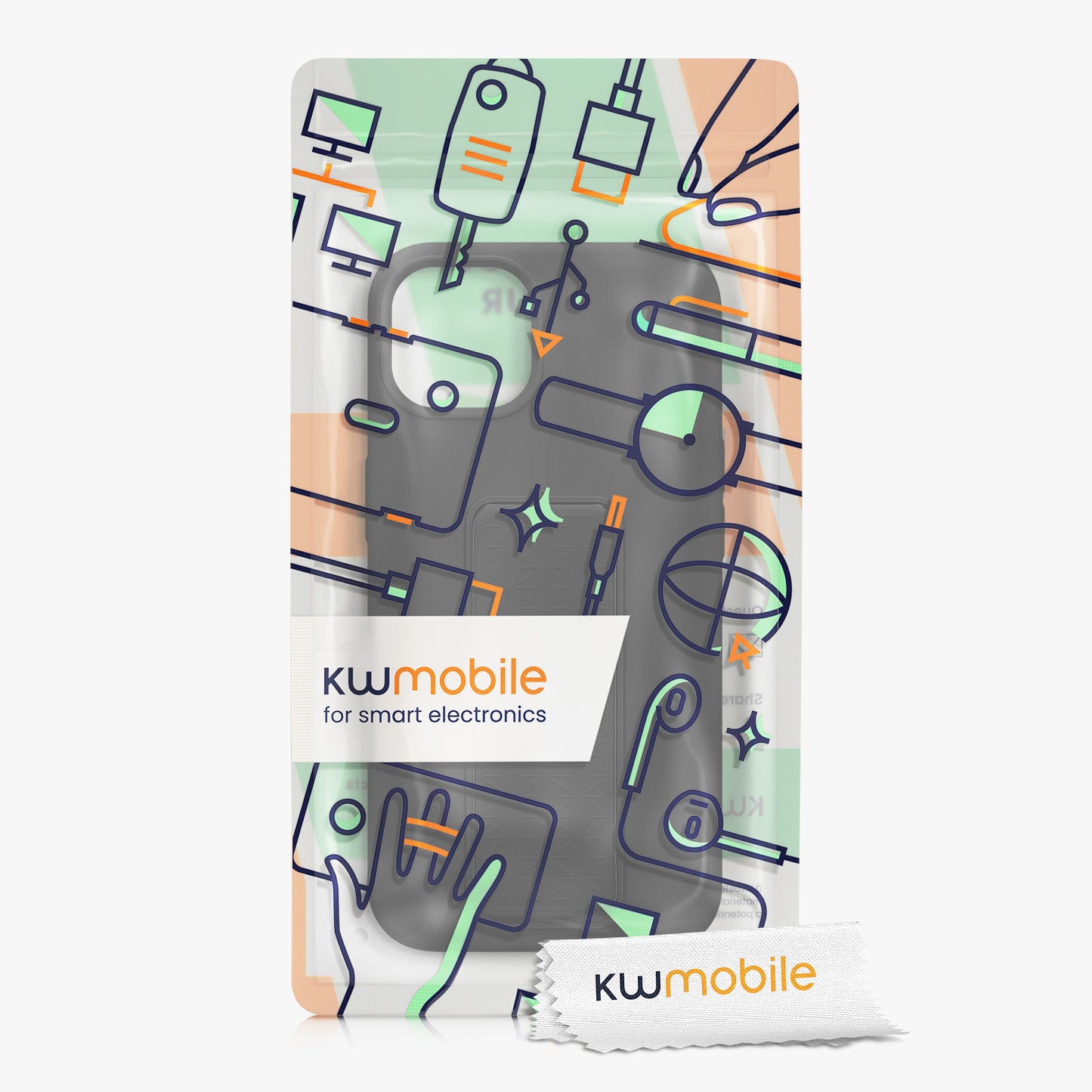 kwmobile Handyhülle für Apple iPhone 13 mit Fingerhalter und Stand Schutzhülle Cover