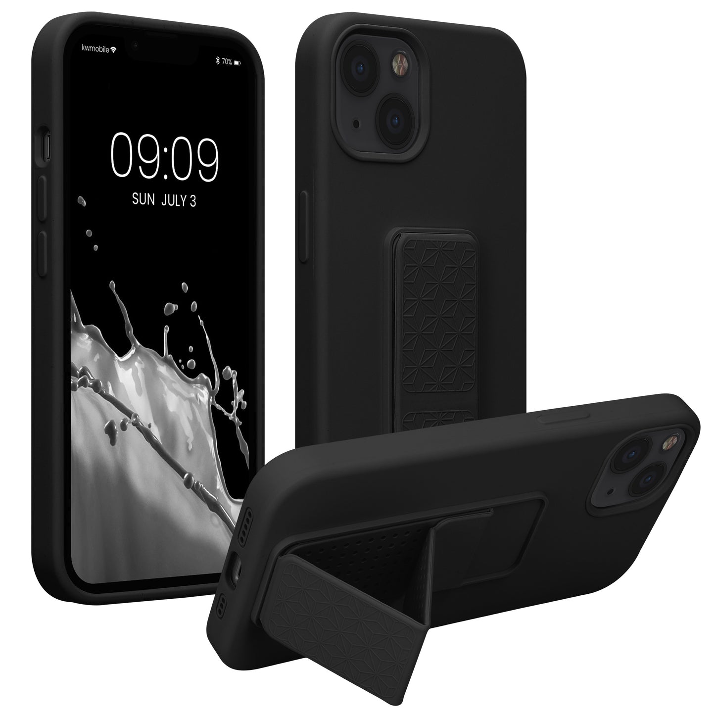 kwmobile Handyhülle für Apple iPhone 13 mit Fingerhalter und Stand Schutzhülle Cover