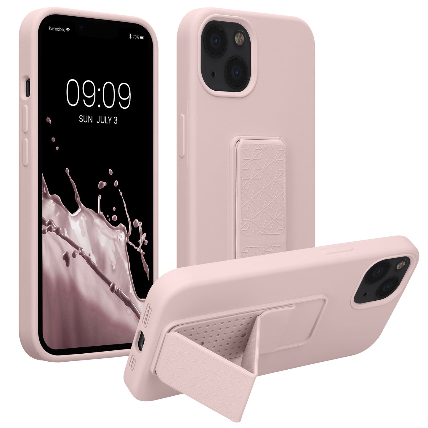 kwmobile Handyhülle für Apple iPhone 13 mit Fingerhalter und Stand Schutzhülle Cover