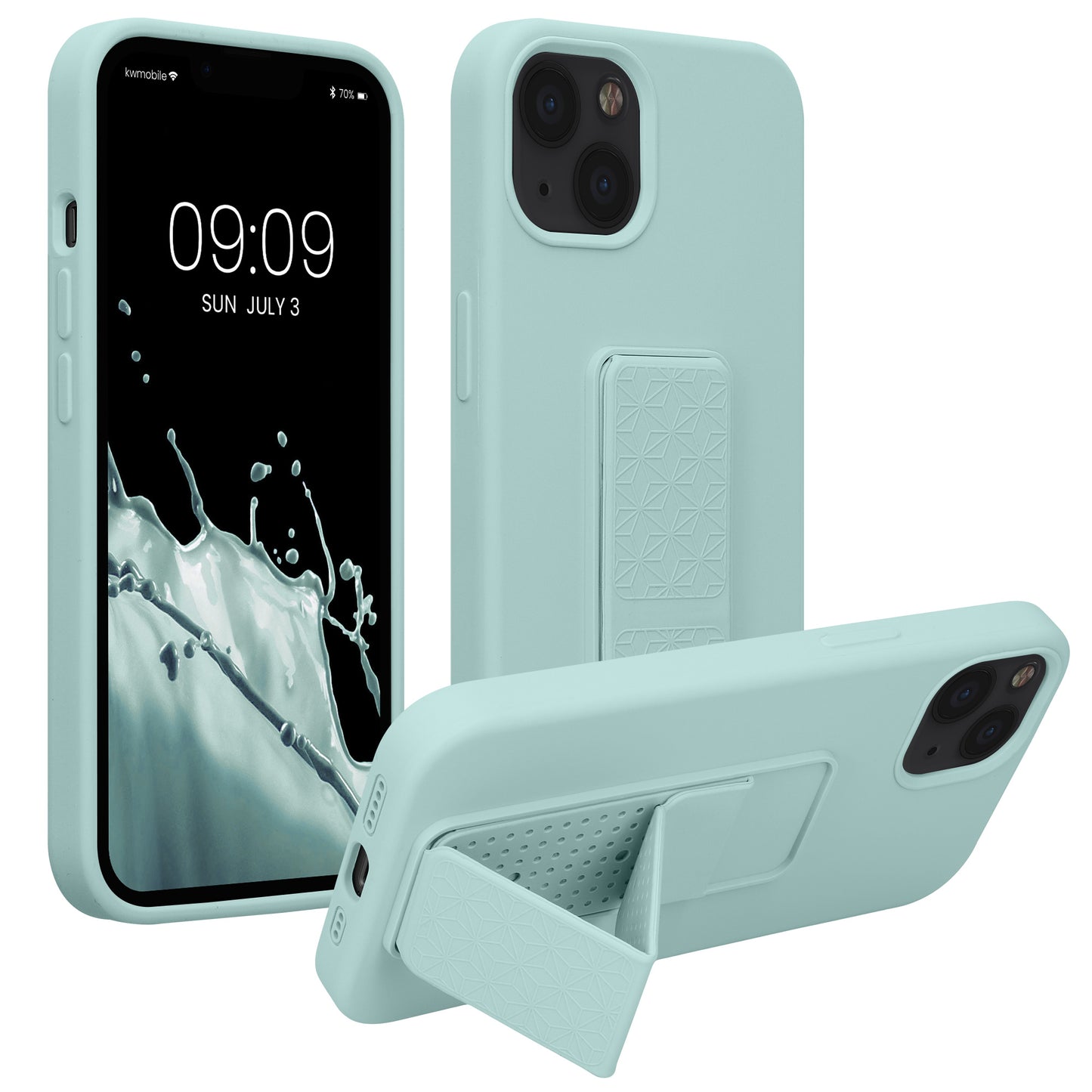 kwmobile Handyhülle für Apple iPhone 13 mit Fingerhalter und Stand Schutzhülle Cover