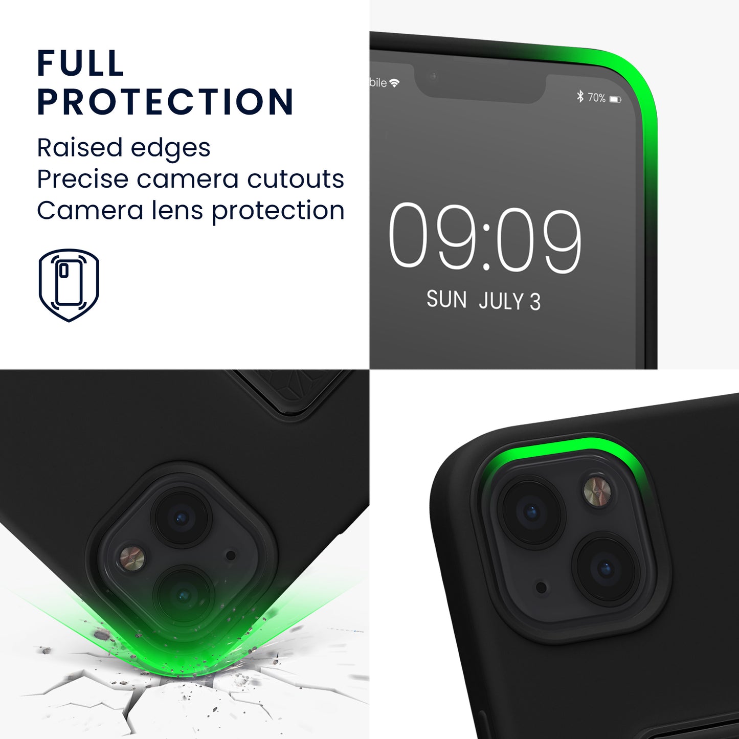 kwmobile Handyhülle für Apple iPhone 13 mit Fingerhalter und Stand Schutzhülle Cover