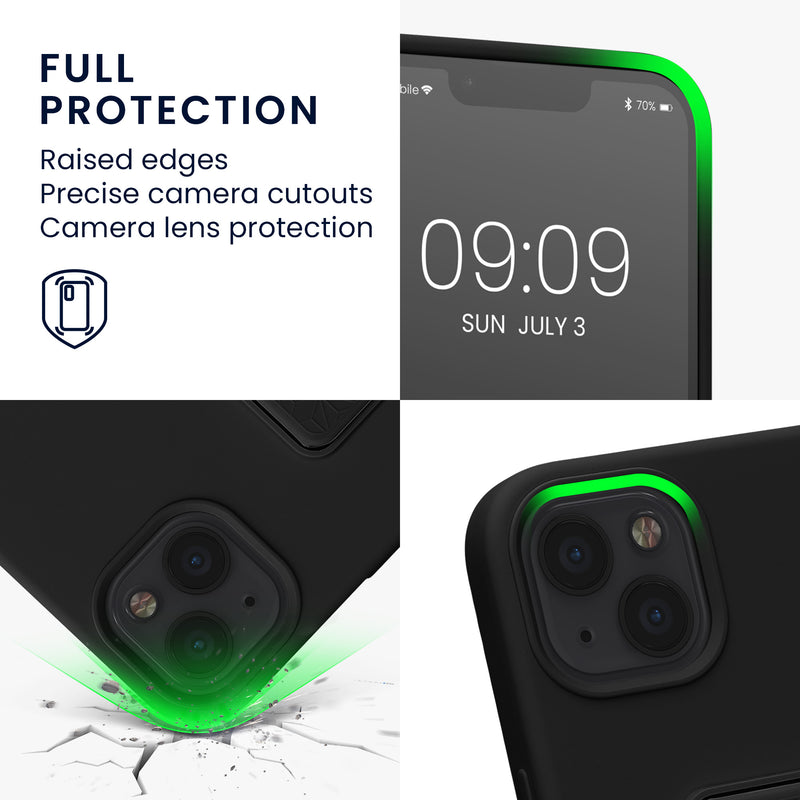 kwmobile Handyhülle für Apple iPhone 13 mit Fingerhalter und Stand Schutzhülle Cover