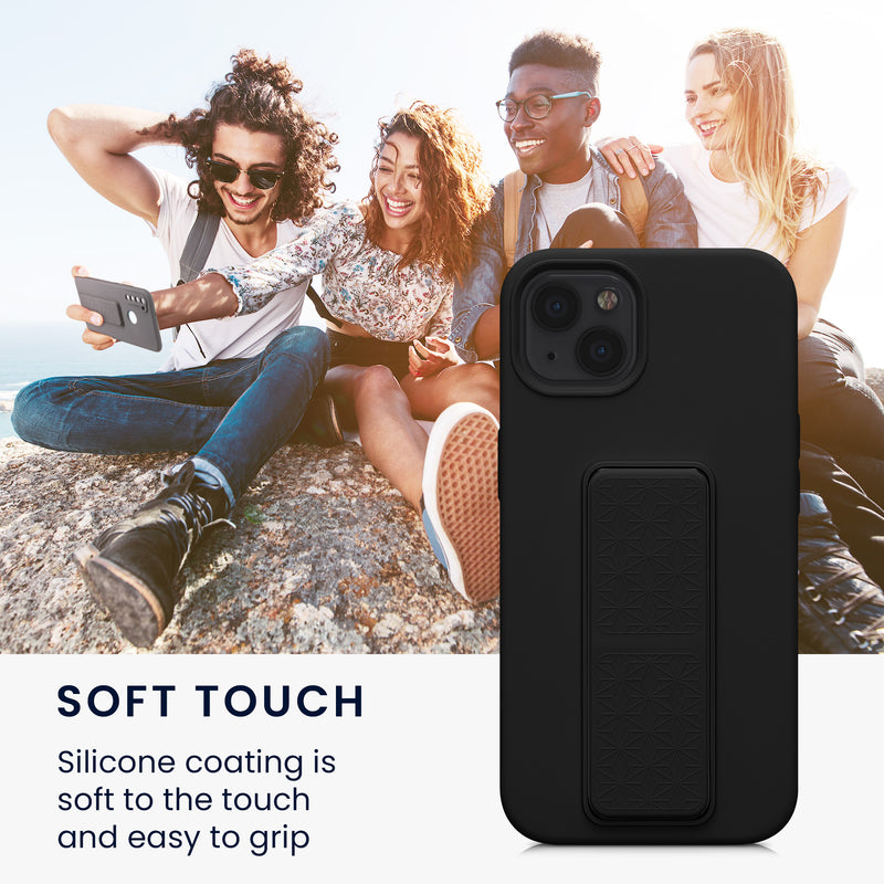 kwmobile Handyhülle für Apple iPhone 13 mit Fingerhalter und Stand Schutzhülle Cover