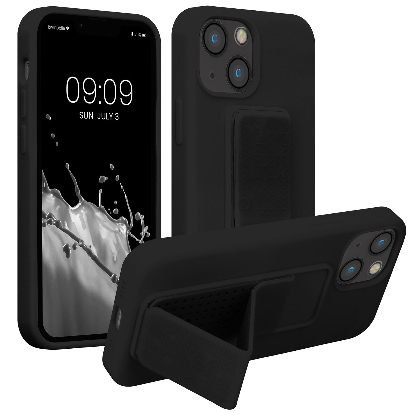 kwmobile Handyhülle für Apple iPhone 13 mini Hülle mit Fingerhalter und Stand Schutzhülle Cover