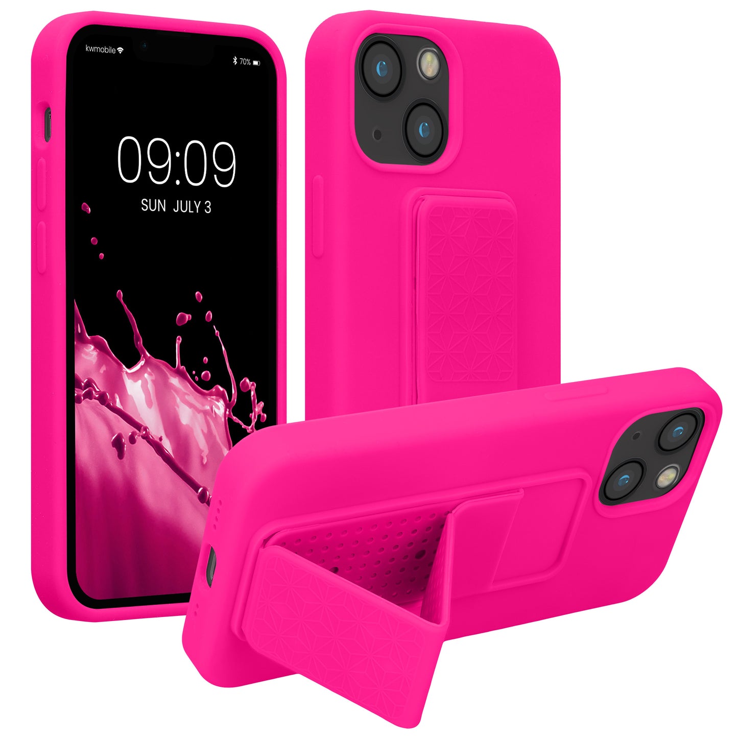 kwmobile Handyhülle für Apple iPhone 13 mini Hülle mit Fingerhalter und Stand Schutzhülle Cover