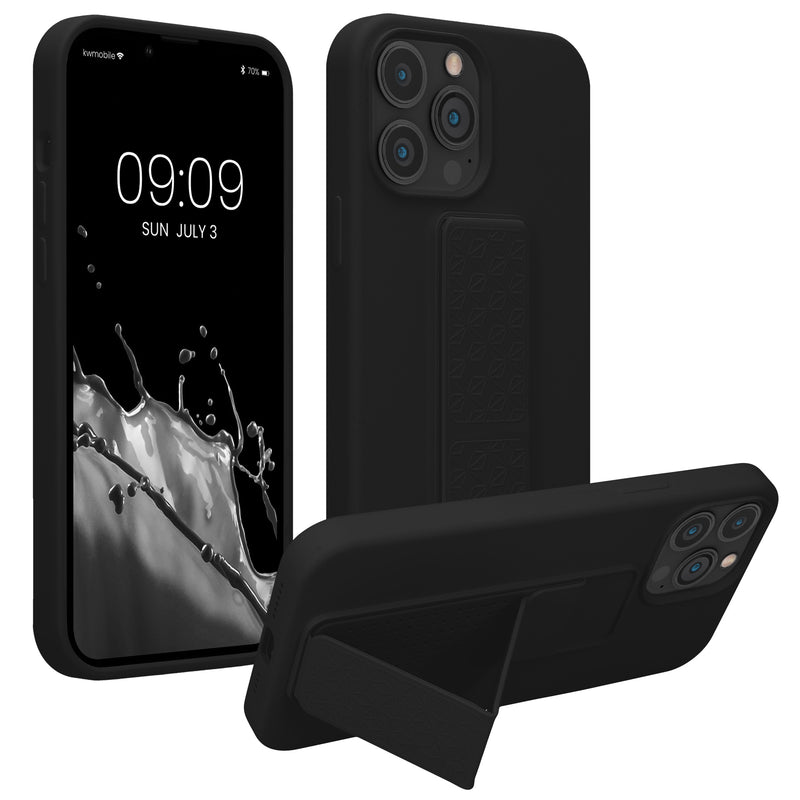 kwmobile Handyhülle für Apple iPhone 13 Pro Max Hülle mit Fingerhalter und Stand Schutzhülle Cover