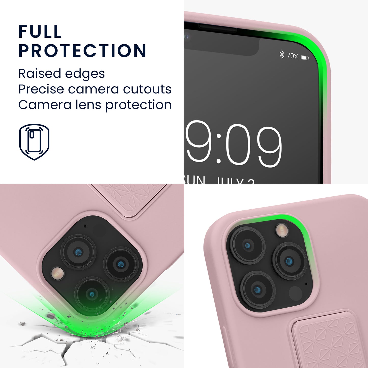 kwmobile Handyhülle für Apple iPhone 13 Pro Max Hülle mit Fingerhalter und Stand Schutzhülle Cover