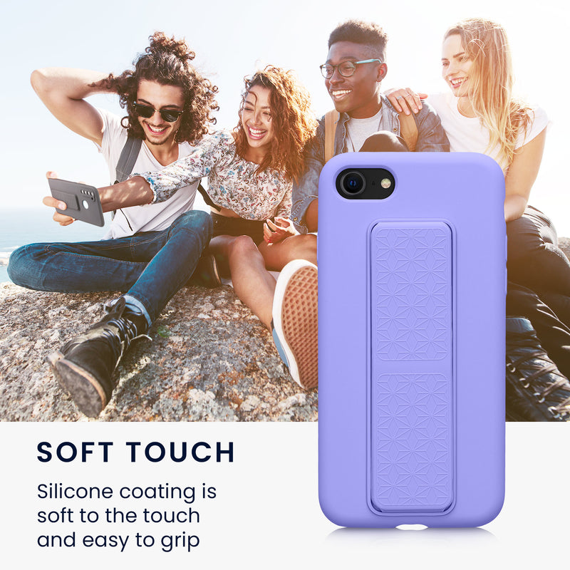 kwmobile Handyhülle für Apple iPhone SE (2022) / SE (2020) / 8 / 7 Hülle mit Fingerhalter und Stand Schutzhülle Cover