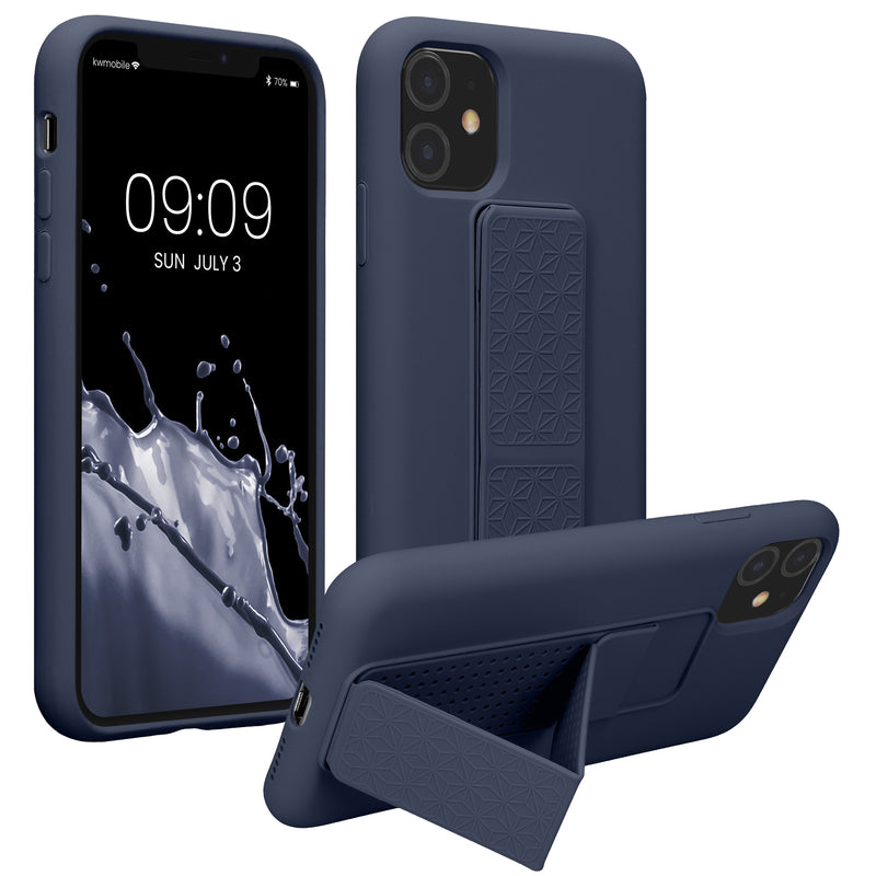 kwmobile Handyhülle für Apple iPhone 11 mit Fingerhalter und Stand Schutzhülle Cover