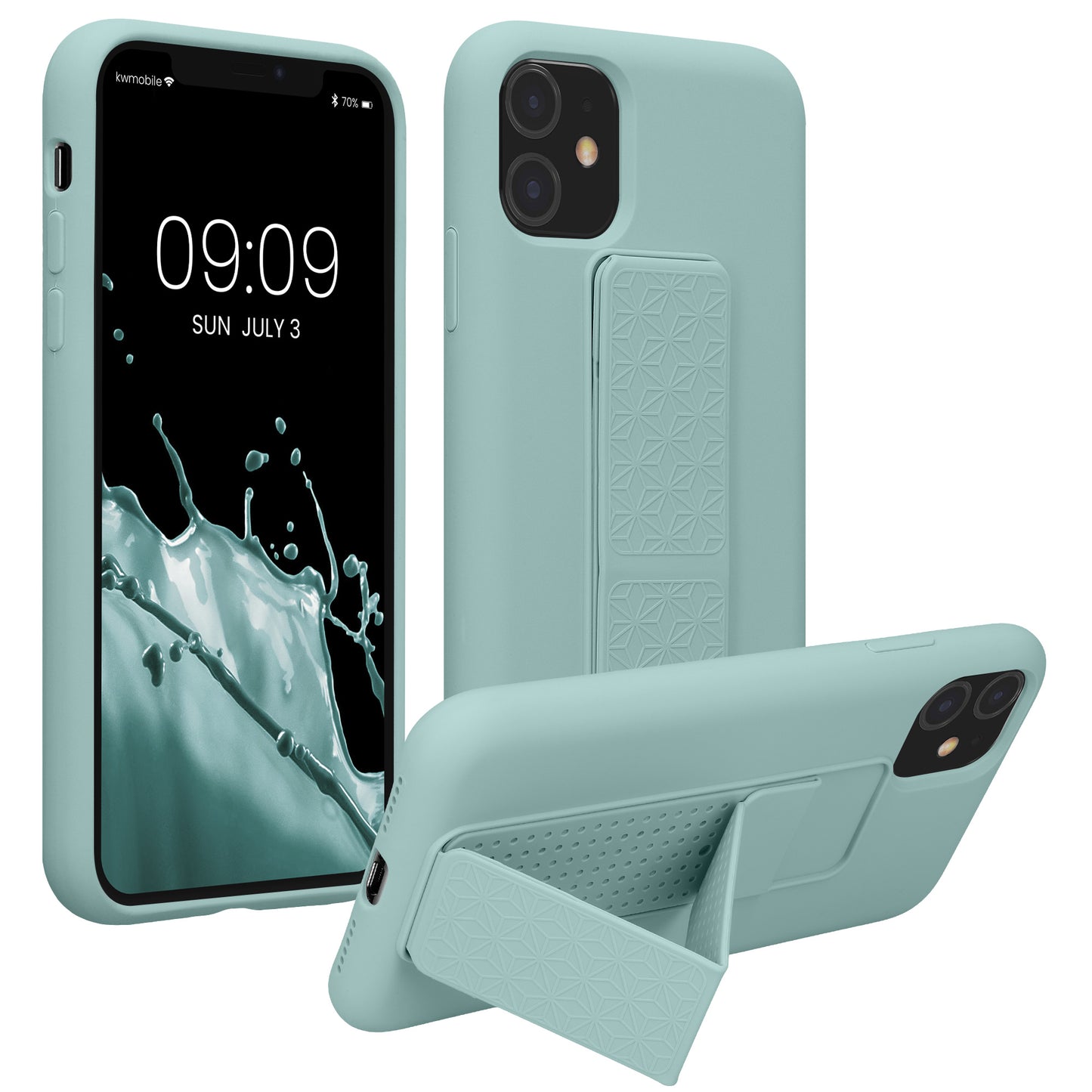 kwmobile Handyhülle für Apple iPhone 11 mit Fingerhalter und Stand Schutzhülle Cover