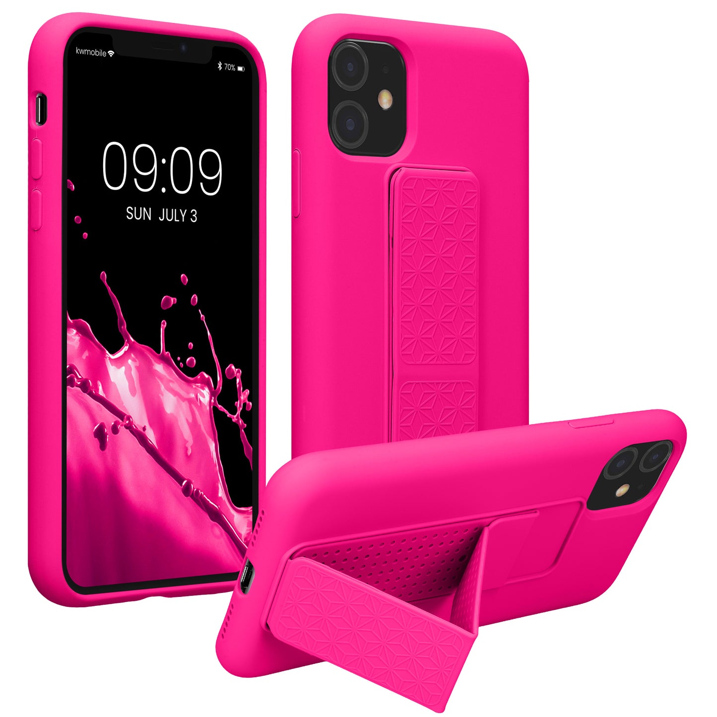 kwmobile Handyhülle für Apple iPhone 11 mit Fingerhalter und Stand Schutzhülle Cover