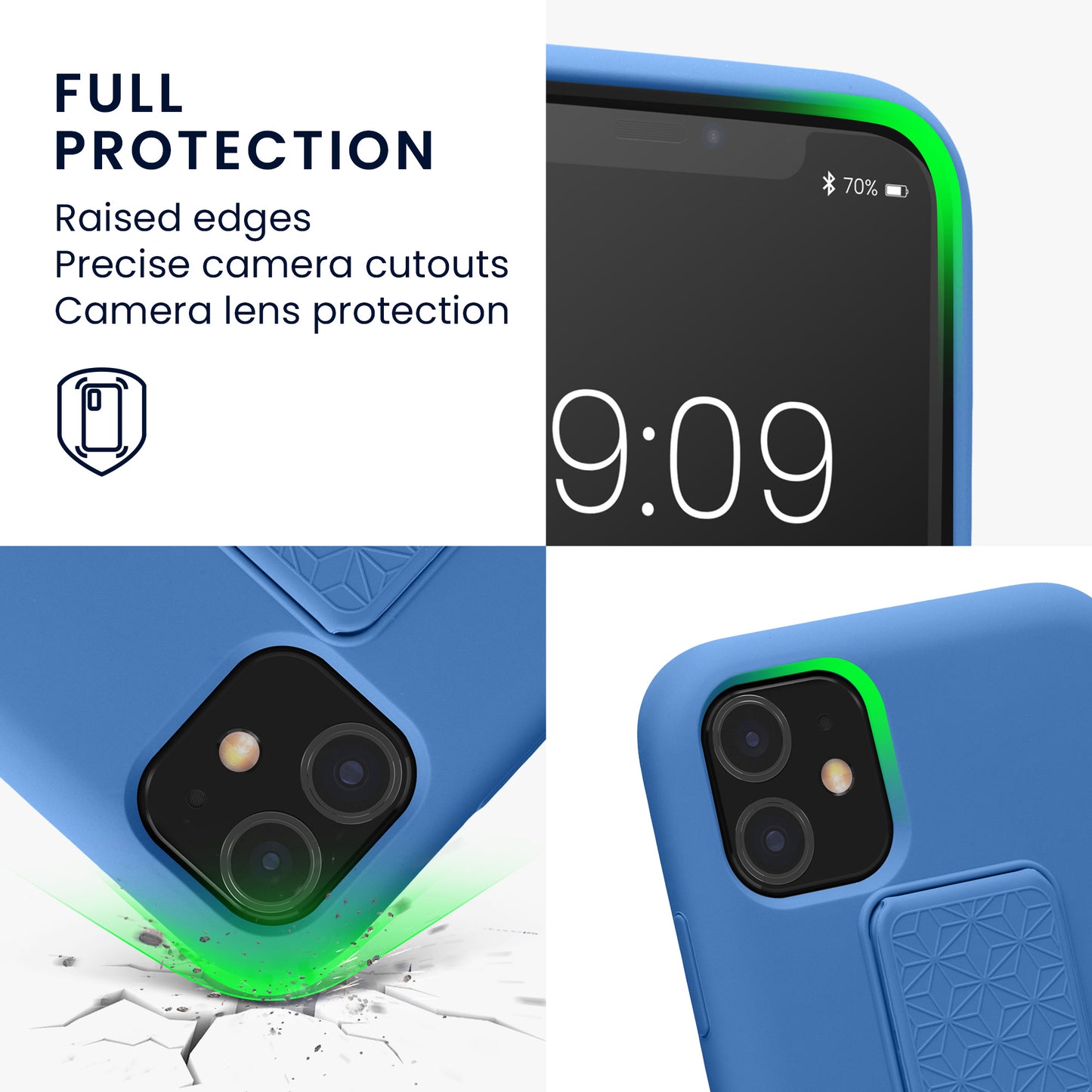 kwmobile Handyhülle für Apple iPhone 11 mit Fingerhalter und Stand Schutzhülle Cover