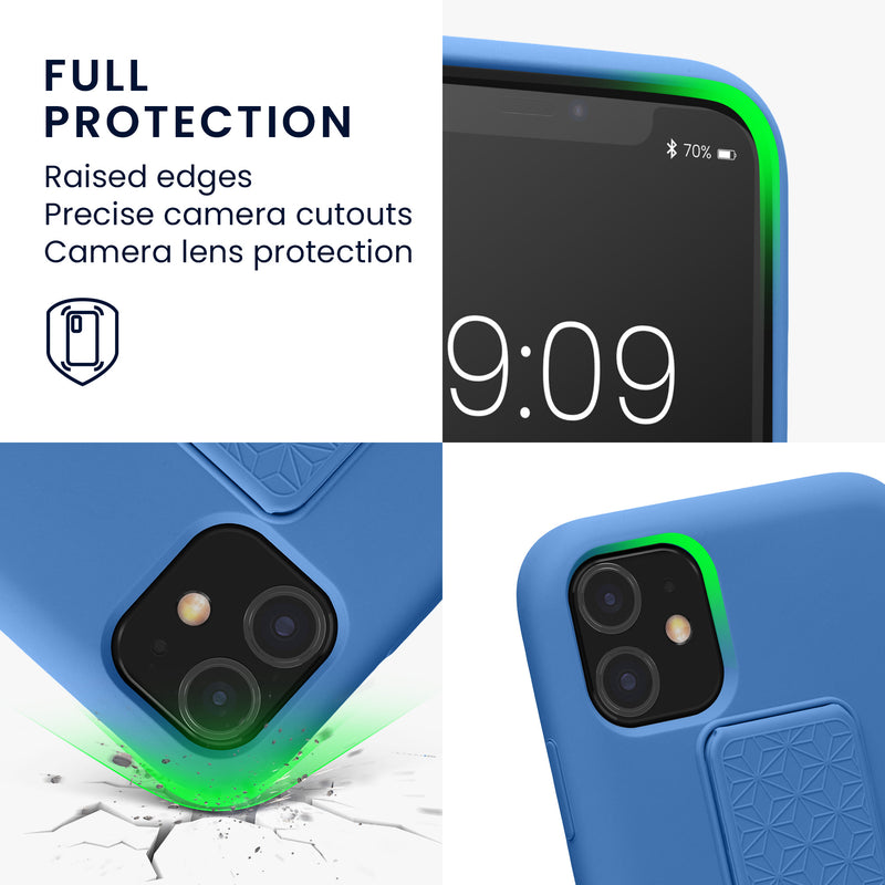 kwmobile Handyhülle für Apple iPhone 11 mit Fingerhalter und Stand Schutzhülle Cover