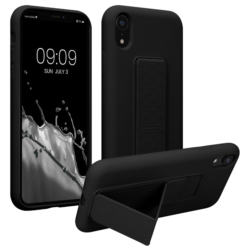 kwmobile Handyhülle für Apple iPhone XR Hülle mit Fingerhalter und Stand Schutzhülle Cover