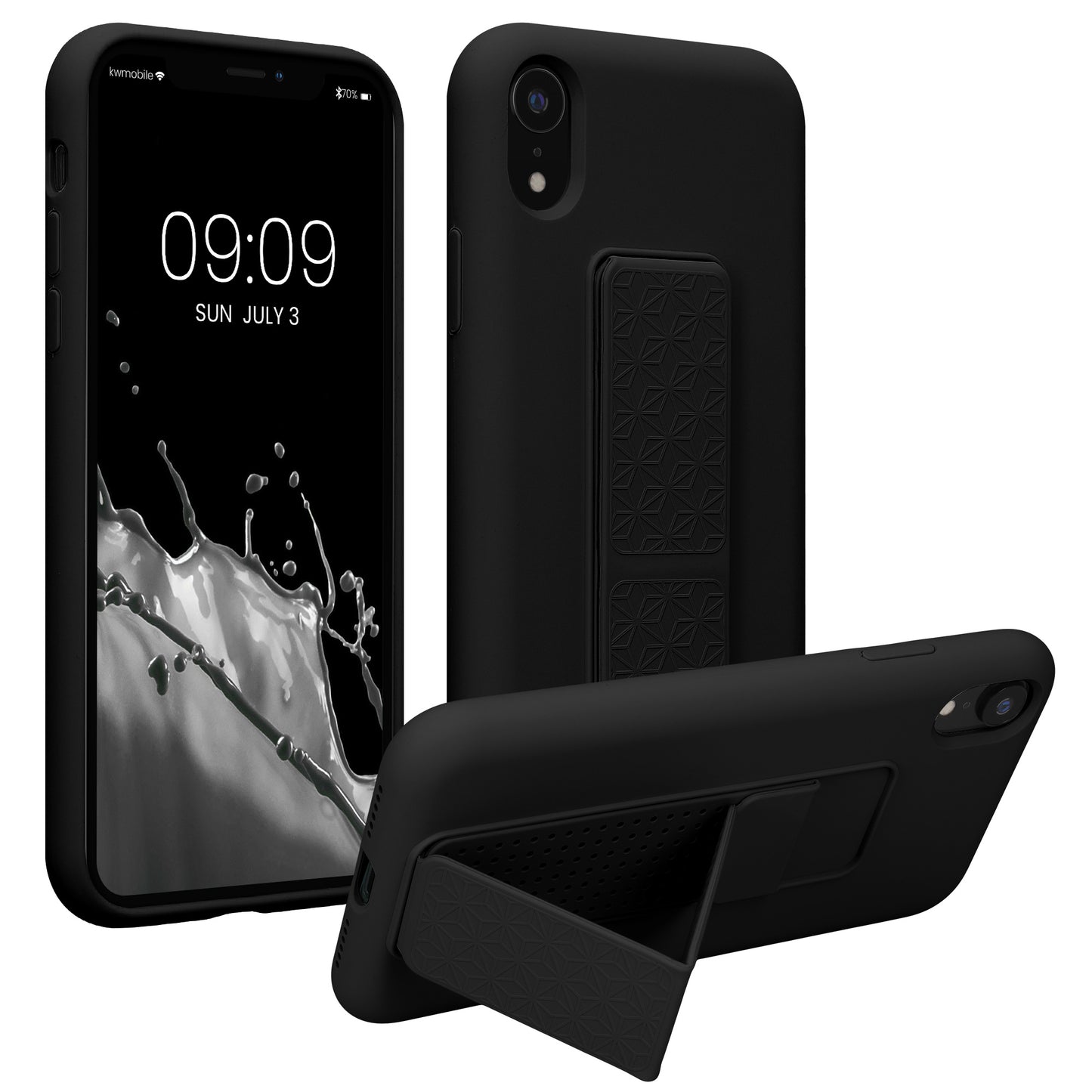 kwmobile Handyhülle für Apple iPhone XR Hülle mit Fingerhalter und Stand Schutzhülle Cover
