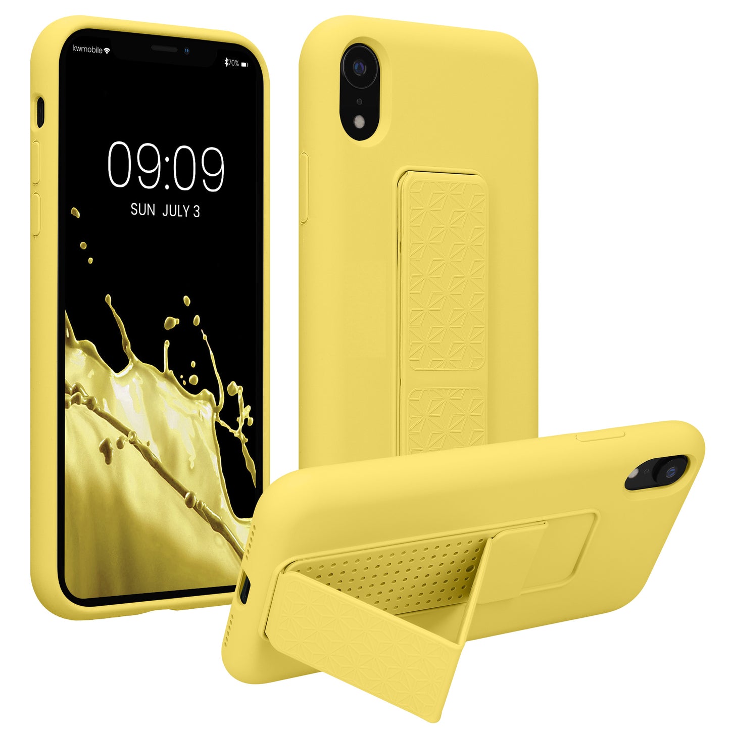 kwmobile Handyhülle für Apple iPhone XR Hülle mit Fingerhalter und Stand Schutzhülle Cover