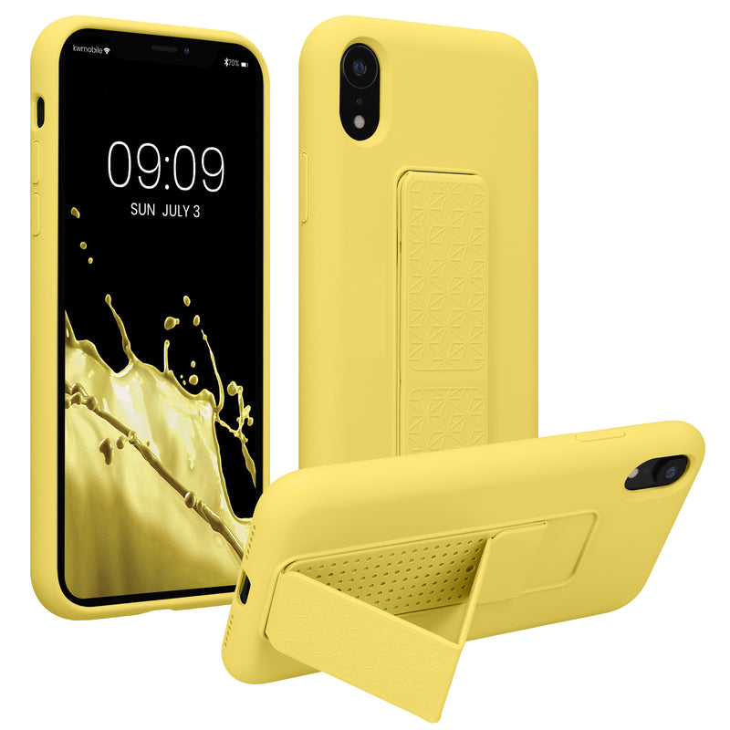 kwmobile Handyhülle für Apple iPhone XR Hülle mit Fingerhalter und Stand Schutzhülle Cover